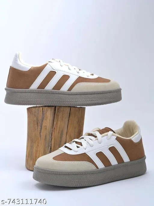 Shoetopia Girls Sneakers Brown (13-14 Years)