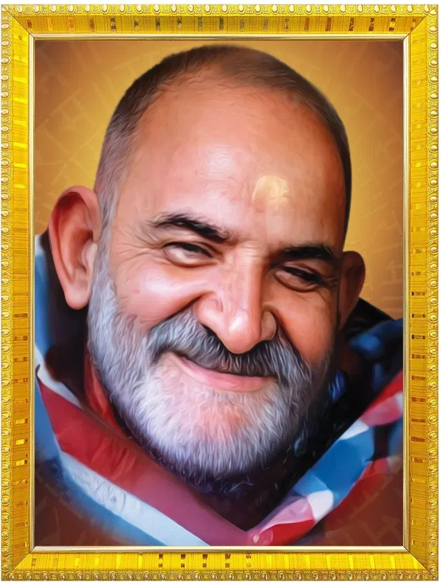 Religious Neem Karoli Baba Photo Frame (Multicolor, 5X7 inches)
