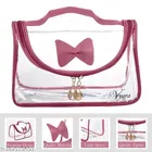 Astute Transparent Bow Tie Design Make Up Pouch 