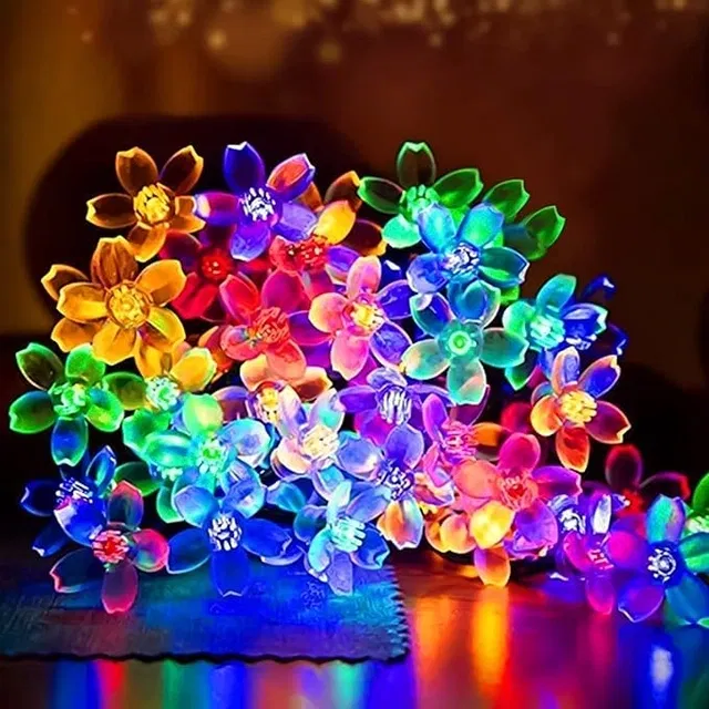 LED String Silicon Flower Light (Multicolor, 4 m, Pack of 2)