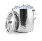Stainless Steel Double Wall Hammered Ice Bucket With Tong 