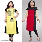Crepe Color Blocked Kurti for Women 