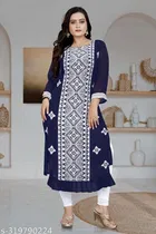 Georgette Embroidered Kurti for Women 