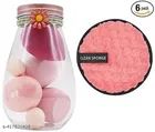 Combo of 5 Pcs Makeup Blenders & Removal Sponge (Multicolor, Set of 2)