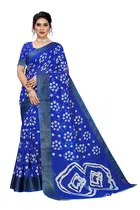 Linen Bandhani Saree for Women 