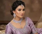 Silver Finish Enchanting Partywear Necklace Set with Royal Touch of Elegance for Women 