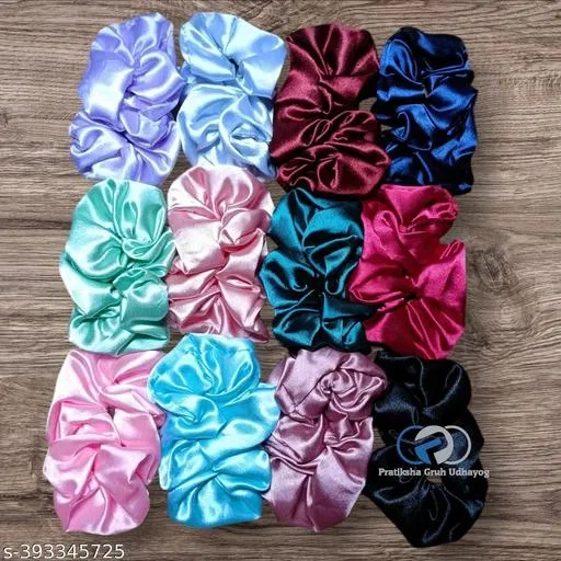 Fancy Metal Hair Elastics for Women (Multicolor, Pack of 12)