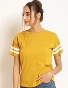 Round Neck Solid T-Shirt for Women 