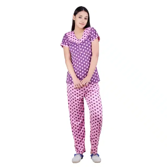 Night Suit for Women (Purple, Free Size)