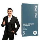 Bold Care Multi-Textured Condoms, Ribbed, Dotted & Contoured, Lubricated, 10 Pcs