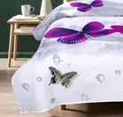 Polycotton Printed Double Bedsheet with Two Pillow Covers 