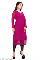 Net Kurti for Women,  Pink  