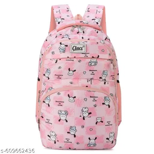 Polyester Backpack Bag, Pink