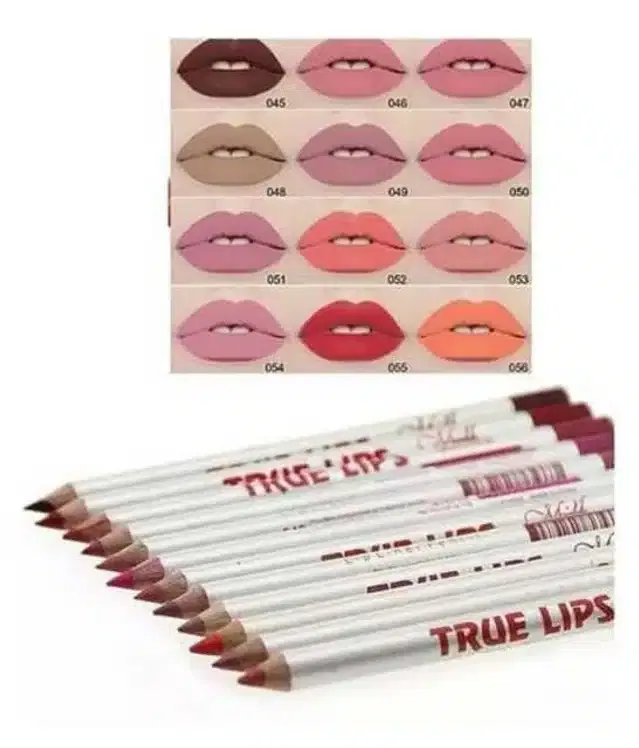 Lenon Makeup Accessory Elegancio Lip Liner Pencil True Lip (Set of 12) (3.5 g) (D295)