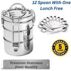 Double Layer Lunch Box with 12 Pcs Spoon 