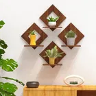 KC Arts MDF Diamond Wall Hanging Shelves 6x6 inch Pack of 4