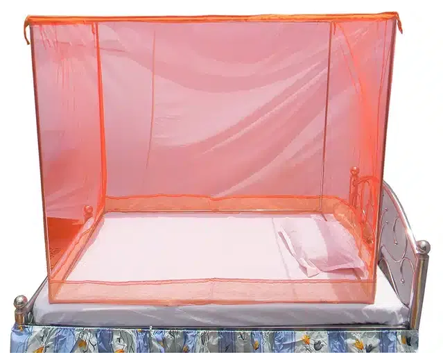 Single Bed Mosquito Net (Orange, 6x3 feet)