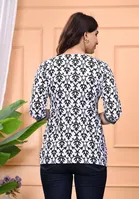 Cotton Floral Print Short Kurti for Women 