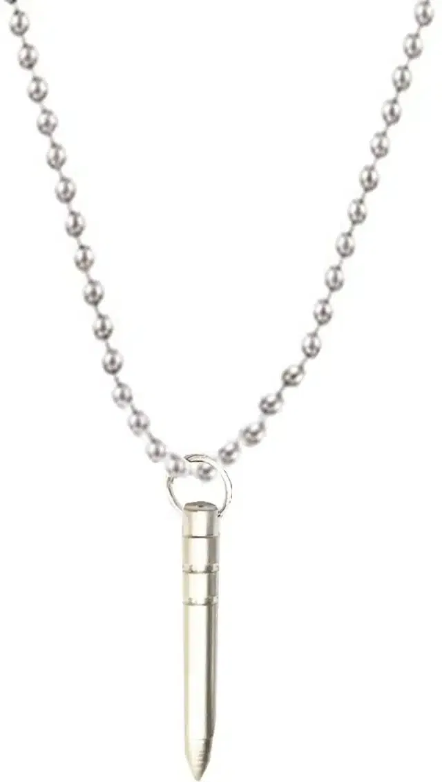 Locket with Chain for Unisex (Silver, Set of 1)
