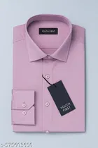 Polycotton Solid Shirts for Men, Coral 