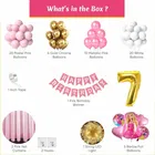 Barbie Theme 7th Birthday Balloon Decoration Kit For Kids, Multicolor, Pack Of 67