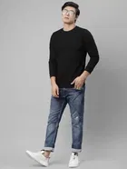 Rigo Men's Cut & Sew Terry Round Neck Sweatshirt 