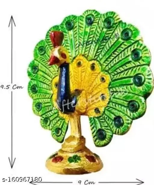 Metal Peacock Showpieces, Set of 2 (Multi)