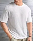 Round Neck Structured T-Shirt for Men 