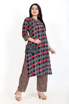 Cotton A-Line Kurti with Pant 