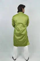 Cotton Solid Kurta with Pyjama for Men 