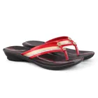 Flipflops for Women (Red & Black, 5)