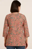 Cotton Floral Print Short Kurti for Women 