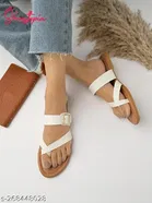Shoetopia Synthetic Solid T-Strap Flats for Women 