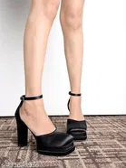 Solid Suede Block Open Toe Heels for Kids 