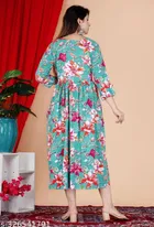 Rayon Printed Anarkali Kurti for Women 