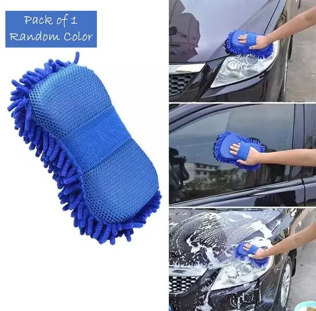Microfiber Premium High Quality Car Cleaning Sponge (Multicolor)