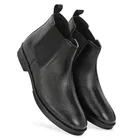 Solid Heeled Boots for Men, Synthetic Leather 