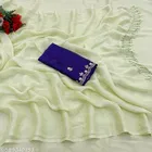 Chiffon Solid Saree for Women, Green 