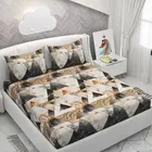 Microfibre Fitted Marble Bedsheet 78x72in Multicolor