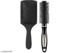 Round Rolling Curling Comb Hair Brush With Paddle Hair Brush For Men And Women (Pack of 2)