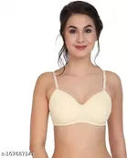 Cotton Blend Solid Padded Bra for Women 