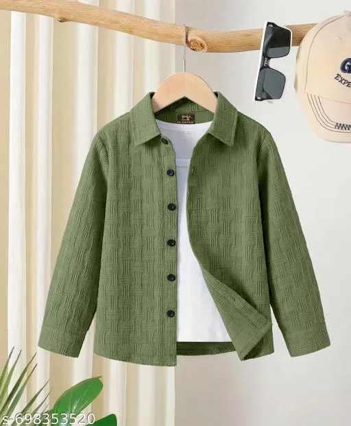 Self Design Cotton Blend Polo for Boys (Mint Green, 11-12 Years)