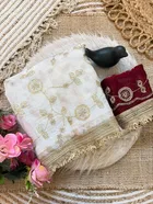 Bollywood White Satin Embroidered Saree for Women