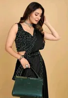 Lycra Blend Solid Saree for Women 