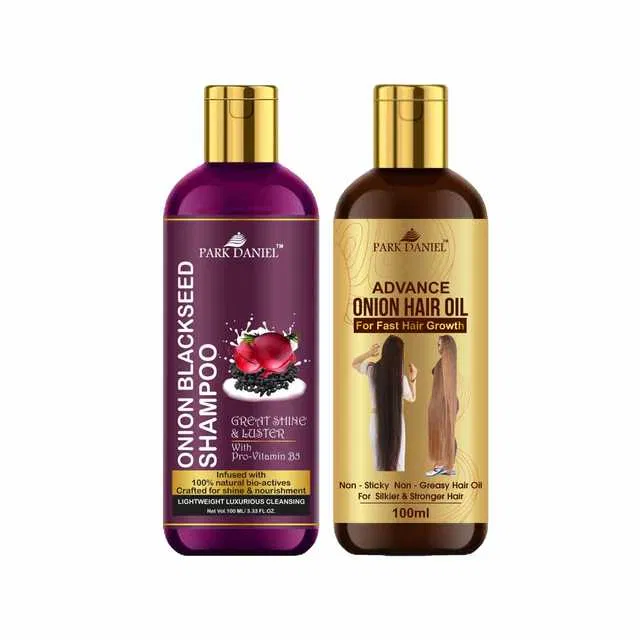 Park Daniel Onion Blackseed Shampoo & Advance Onion Hair Oil (Pack of 2, 100 g) (SE-1754)