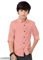 Solid Long Sleeve Spread Collar Shirt for Boys 