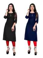 Crepe Solid Kurtis for Women 