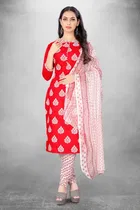 Cotton Slub Unstitched Dress Material for Women 