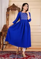 Rayon Kurti for Women, Blue 