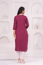 Cotton Chikankari Kurti for Women, Purple 